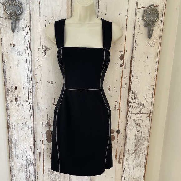 Ports 1961 Dresses & Skirts - Ports 1961 Sz 10 Woman's Black Silver Metallic Silk Sheath Career Cocktail Dress